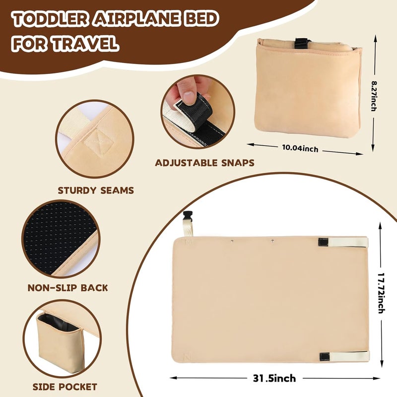 TrekBabe Toddler Airplane Bed, Airplane Seat Extender for Kids, Baby Travel Essentials, Beige - Image 4
